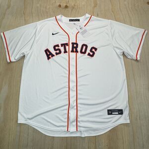 NEW 2XL Houston Astros Nike Home White Blank Replica Jersey